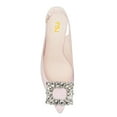 thumbnail image 3 of FSJ Women Fashion Crystal Square Buckle Pointed Closed Toe Slingback Pumps Rhinestone Block Low Heel Sandals Party Dressy Shoes Size 16 Pink, 3 of 4