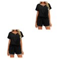 thumbnail image 3 of Minnieouse Conjunto de 2 piezas de camiseta informal, pantalones cortos, traje de Fitness, ropa de verano a la moda para viajes y oficina, ropa Type8 NO8, 3 of 6