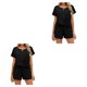thumbnail image 4 of Jumpingount Conjunto de 2 piezas de camiseta, pantalones cortos, deportes, Fitness, atlético, Top, traje de moda para discoteca, traje de verano Type2 NO2, 4 of 6