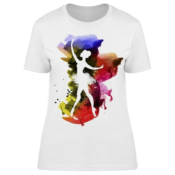 Cool Watercolored Ballerina T-Shirt Women -Image by Shutterstock, Female Small