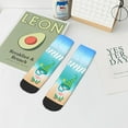thumbnail image 5 of Uemuo Hello Summer Gnome 1 Printed Crew Socks, Moisture-Wicking Socks, Athletic Socks for Men Breathable Cushion Socks Casual Sport Socks for Running Traveling, 5 of 6