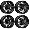 (4 Pack) 4/156 MSA M40 Rogue Wheel 14x7 4.0 + 3.0 Satin Black/Titanium Tint For POLARIS RANGER 900 CREW 2014-2019