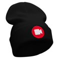 thumbnail image 4 of Video Stream Embroidered 12 Inch Long Knitted Beanie - Black OSFM, 4 of 5
