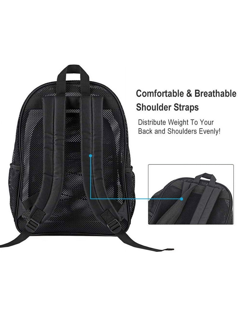 Kiddopark Unisex Transparent Heavy Duty Mesh Backpack, See Through