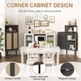 thumbnail image 3 of furlinkhm 4-Tier Corner Cabinet with Doors & Shelves, Rattan Freestanding Bar Storage Cabinet, Corner Table for Small Spaces, Living Room, Kitchen, Bathroom (Black), 3 of 9