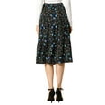 thumbnail image 3 of Allegra K Women's A-Line Floral Print Casual Midi Skirts, 3 of 6