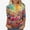 Hot Pink, variant on BangWanChi 3/4 Length Sleeve Womens Tops Plus Size Women's Fashion Vintage Printed T-Shirt 3/4 Sleeves Blouse Round Neck Casual Tops