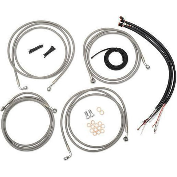 La Choppers LA-8012KT2-13M Complete Handlebar Cable and Brake Line Kit - Midnight