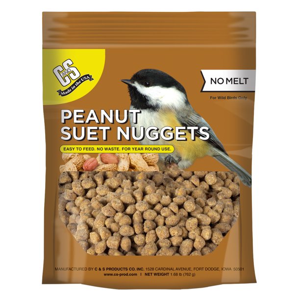 C&S Peanut Suet Nuggets, No melt No waste, 27 oz Resealable Bag, Wild