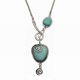 thumbnail image 1 of Collar Con colgante de babero Con forma de corazón Yashi estilo vintage para mujer Con turquesa, 1 of 5