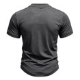 thumbnail image 5 of Mens Lace Up Tshirt Short Sleeve V Neck Casual Summer Beach Vacation Top Dark Gray L, 5 of 8
