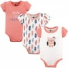 Hudson Baby Infant Girl Cotton Bodysuits 3pk, Boho Owl, 6-9 Months