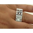 thumbnail image 2 of Personalized Initial Ring - Name Ring Unisex Block Style 8mm 14K Yellow or 14K White Gold.  Special Order, Made to Order. PLR019BW, 2 of 4