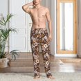 thumbnail image 5 of Uemuo Sunflowers Pattern Men's Wide Leg Palazzo Lounge Pants with Pockets Light Weight Loose Comfy Casual Pajama Pants-Medium, 5 of 9