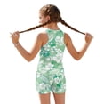 thumbnail image 2 of Psesaysky Green Hawaii Hibiscus Tankini Swimsuits for Girls Modest Tank Tops with Shorts 2 Piece Bathing Suits for Teens Girl 6-15 Years, 2 of 7