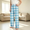 thumbnail image 4 of UKHCCC Boys Girls Plaid Lounge Pants, Relaxed Straight Leg Pull-On Kids Pants with Elastic Waist and Pockets, Ages 4-16 Casual Homewear, 4 of 7