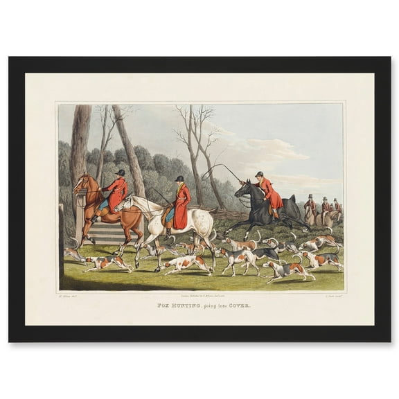 John Heaviside Clark Fox Hunting Into Cover Artwork Framed Wall Art Print A4