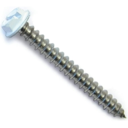 

014973187040 White Hex Head Sheet Metal Screws 8 x 1-1/2 Piece-15
