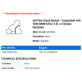 thumbnail image 2 of Oil Filter Stand Gasket - Compatible with 2008 BMW 535xi 3.0L 6-Cylinder N54B30A, 2 of 2