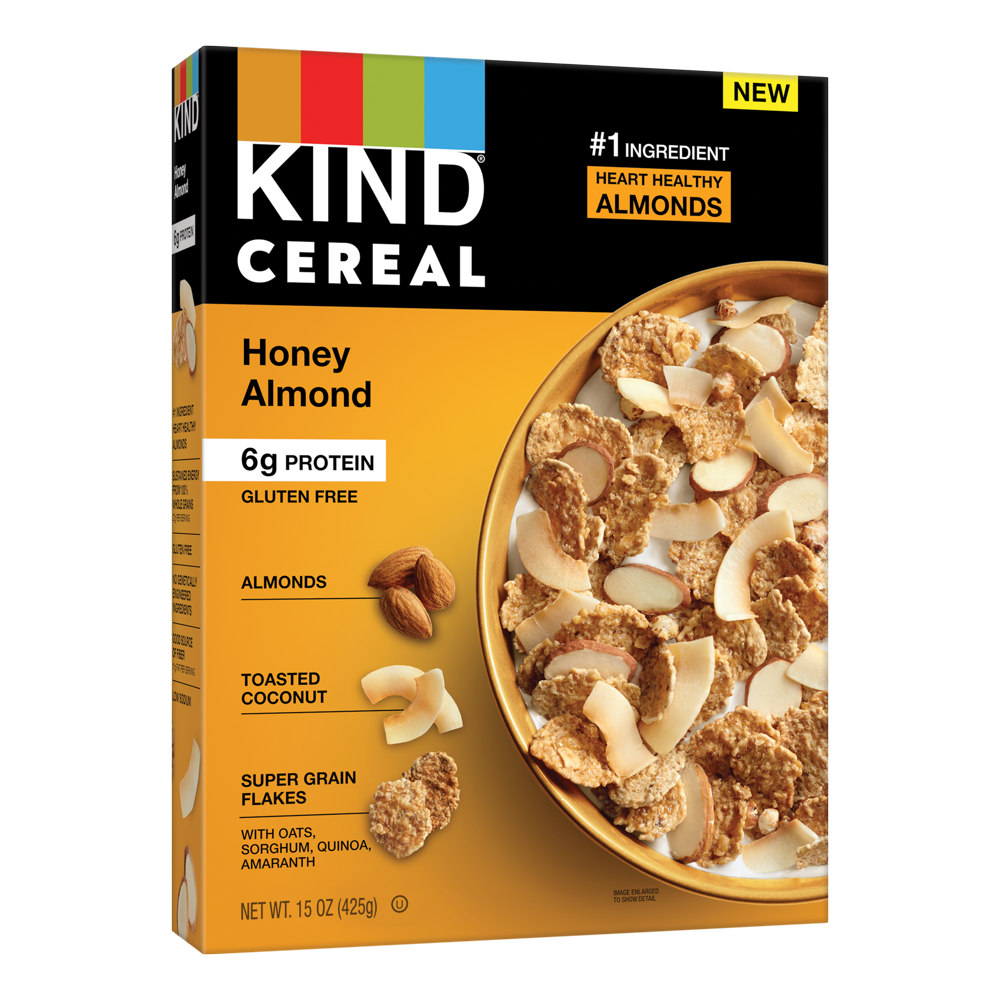KIND Breakfast Cereal, Honey Almond, Gluten Free 15 oz Cereal Box
