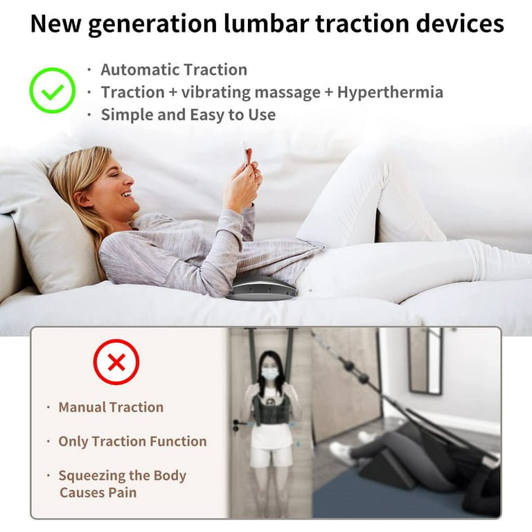 Twinklepoch Electric Lumbar Traction Device with Vibration Massager & Heat  Function, for Low Back Pain Relief 