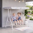 thumbnail image 4 of ELLEGNT Adjustable Canopy Kids Swing – 2-Seater Outdoor Porch Lounge Chair for Patio, White, 4 of 9