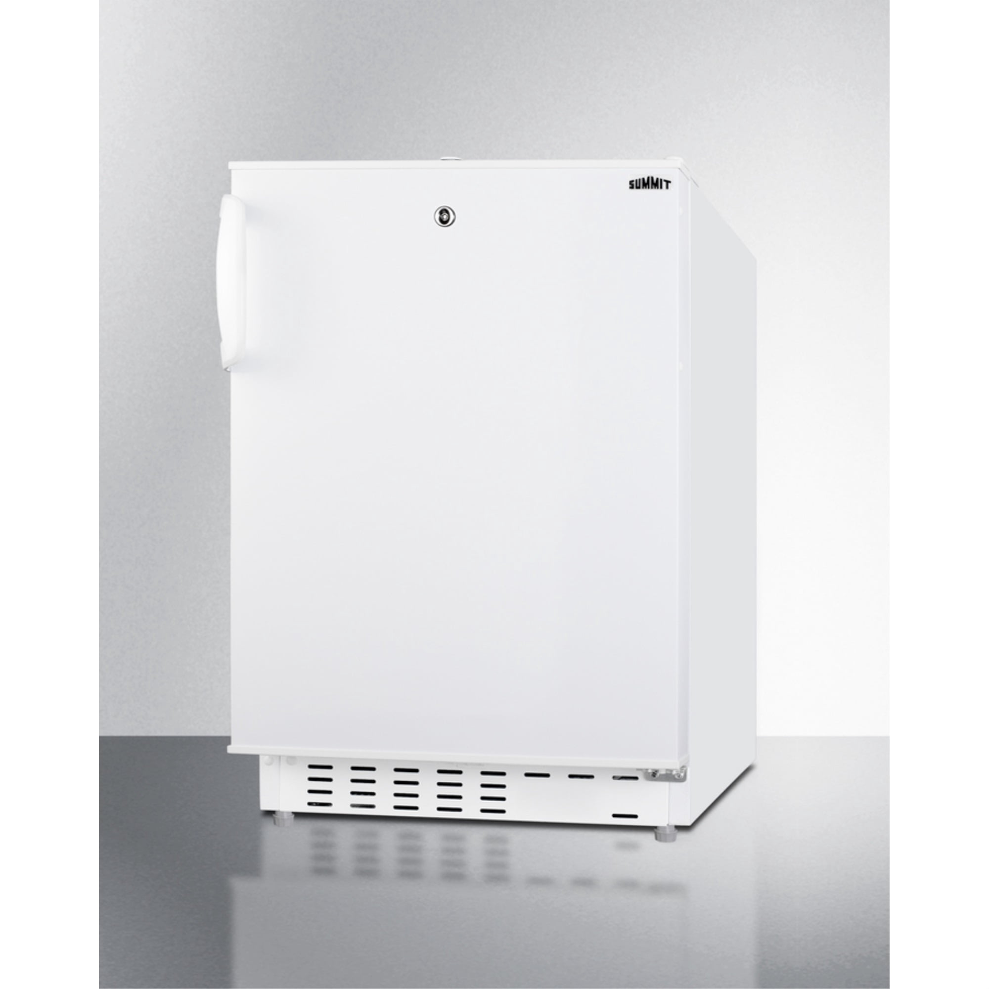 ADA compliant built-in or freestanding 20 Inches wide refrigerator-freezer for residential use with lock