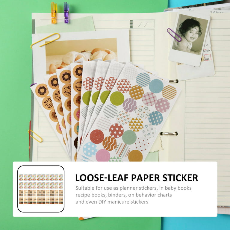 Hole Reinforcement Stickers Paper Labels Leaf Loose Sticker Binder Adhesive  Round Self Rings Reinforcers Dot Punch Donut 