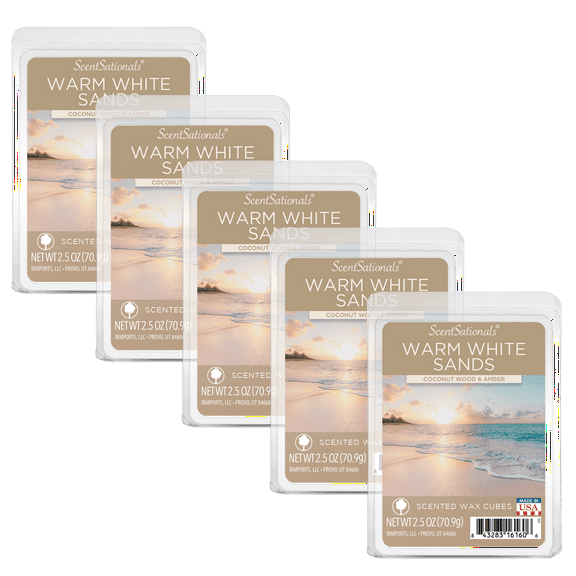 Scentsationals Warm White Sands Scented Wax Melts, 2.5oz, 5-Pack