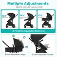 thumbnail image 4 of Babyjoy 2 in 1 Baby Stroller Folding High Landscape Pushchair with Bassinet Mode Black, 4 of 9
