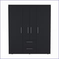 thumbnail image 6 of Armoires & Wardrobes, Modern Wardrobe with Expansive Storage & Metal Accents | Black | Particle Board, 6 of 7