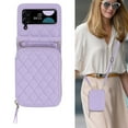 thumbnail image 4 of Fashion leather zipper wallet phone case suitable for Samsung Z flip4, lanyard and card holder, 4 of 12