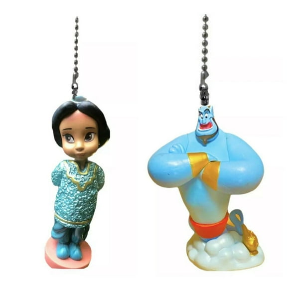 Princess Jasmine & Genie Toddler Baby PVC Fan Lamp Light Pull Figure Aladdin New