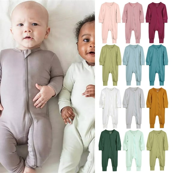 Mepaouo Baby Romper Boy Girl Long Sleeve Bodysuit Infant Pajamas Jumpsuit Newborn Outfits Clothes 12-18M