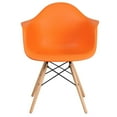 thumbnail image 4 of 2 Pk. Alonza Series Orange Plastic Chair with Wooden Legs, 4 of 8