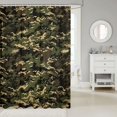 thumbnail image 2 of Manfei Rustic Mosaic Shower Curtain 72Wx84L, Mid Century Camo Bathroom Shower Curtain, Khaki, 2 of 5