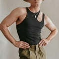 thumbnail image 6 of Kiplyki Men's Fashion Hollow Out T-Shirt Off-the-shoulder Bottoming Shirt Vest, 6 of 6