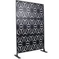thumbnail image 3 of DUOSONG Outdoor & Indoor Privacy Screen Metal Privacy Screen 76" H×48" W, Freestanding Decorative Privacy Screen For Deck Balcony Patio, Privacy Fence Panels For Outside Lawn Garden Ps104 Black Black, 3 of 11