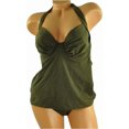 thumbnail image 1 of 2Bamboo Tankini sólido de 2 piezas para mujer, marrón, extragrande 2Bamboo Tankini, 1 of 2