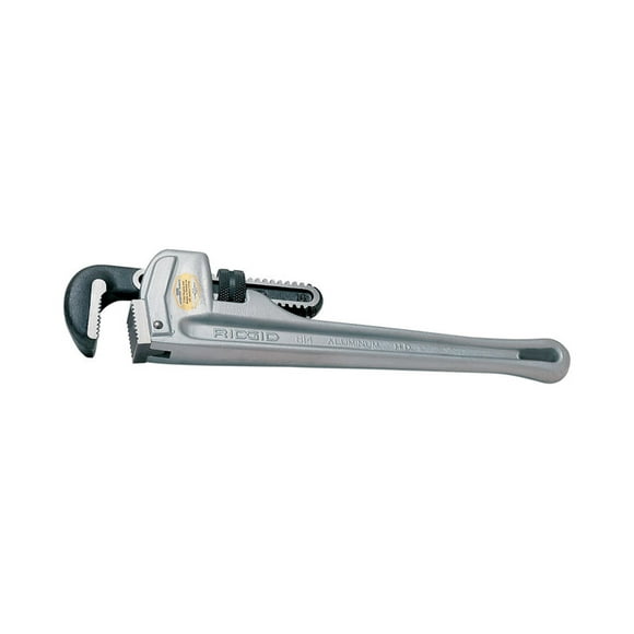 RIDGID 31095 Model 814 Aluminum Straight 14" Plumbing Pipe Wrench, Silver, Made in the USA