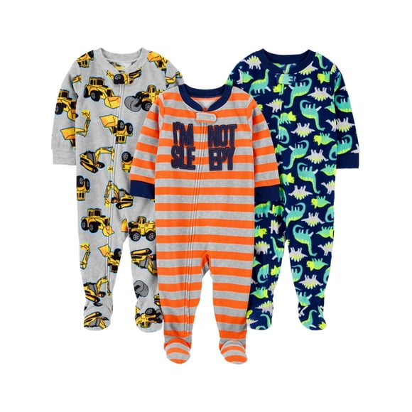 Pajama Simple Joys by Carter's Baby Boys, paquete de 3 unidades, forro polar 4T