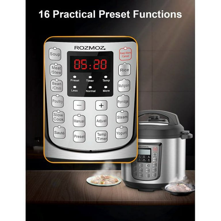 Rozmoz 12 In 1 Electric Pressure Cooker LCD Digital Pressure Pot 6 Qt Walmart