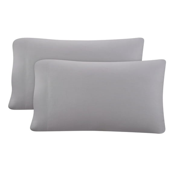 Hotel Style Gray Lyocell & Linen Blend Percale Pillowcases, Standard/Queen (2 Count)