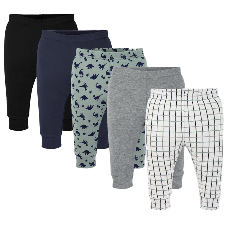 The Peanutshell Dino Boy Cotton Pants, 5-Pack photo 1