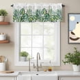 thumbnail image 2 of Summer Tropical Plant Valance Curtain Palm Leaf Watercolor Window Valances Rod Pocket Short Curtains Window Treatments for Kitchen Bedroom Bathroom Laundry 42" x 12", 2 of 9