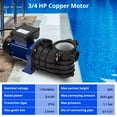 thumbnail image 6 of TROPOW 3/4HP Pool Pump for Efficient Pool Circulation & Garden Use – 2641GPH, Low Noise, 550W, with Strainer Basket (Corded Electric), 6 of 8