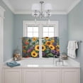 thumbnail image 3 of 2 Panels Kitchen Tier Curtains 39 Inch Length, Sunflower Grommets Window Treatment Curtain, Modern Oil Painting Summer Botanical Floral Thermal Curtains Drapes for Living Room/Bathroom, 3 of 9