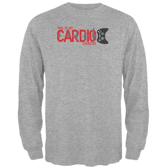 My Cardio Exercise Game Controller Heartbeat Mens Long Sleeve T Shirt Heather LG