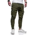thumbnail image 1 of Men Drawstring Cargo Combat Pants Multi Pockets Jogging Gym Trousers Casual Sports Bottoms V, 1 of 2
