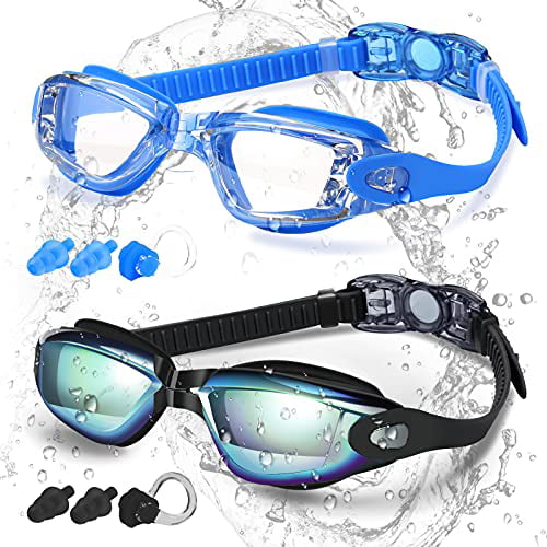 COOLOO Swimming Goggles Swim Goggles for Adult Men Women Youth Kids Pack of 2 